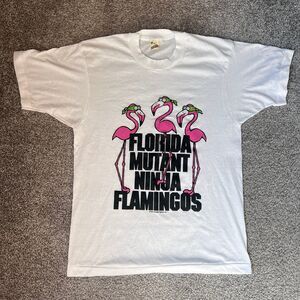 NWOT vintage single stitch “Florida Mutant Ninja Flamigos” 1991 deadstock medium